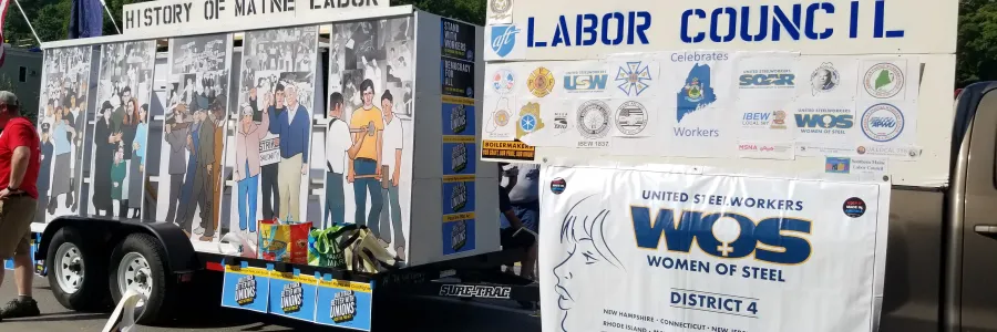 Passenger side of the WMLC Float in the bicentennial parade