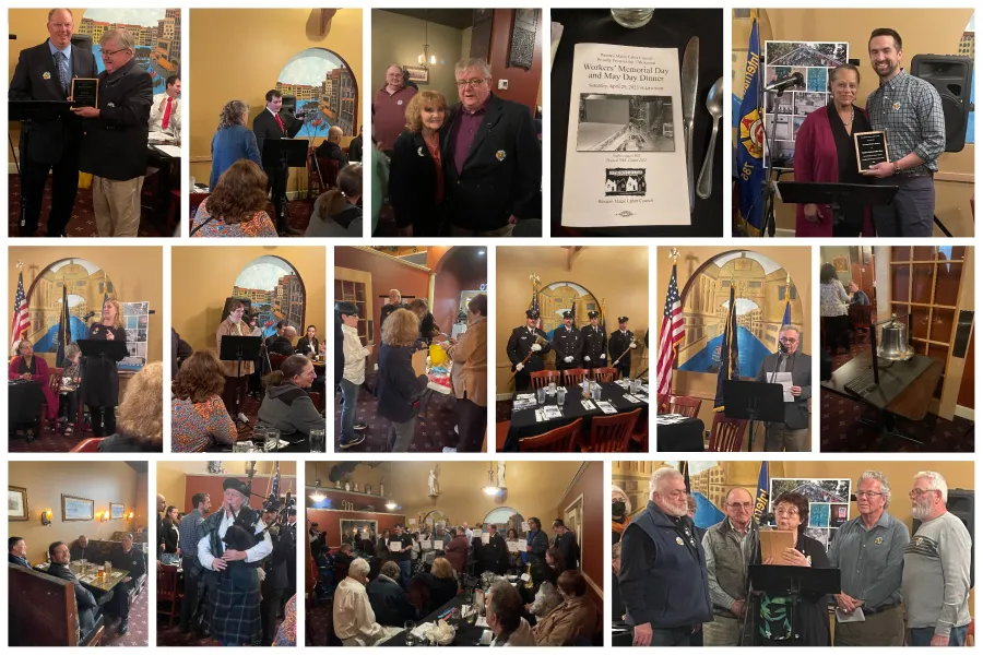 Collage of WMLC Worker memorial Dinner