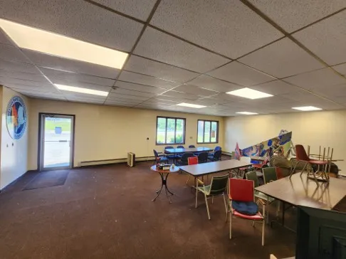 New ceiling tiles in the meeting room